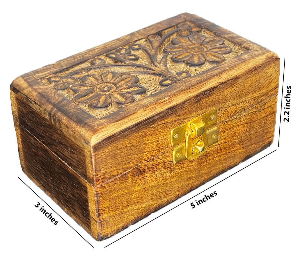 Mango Wood Engraved Rectangular Box