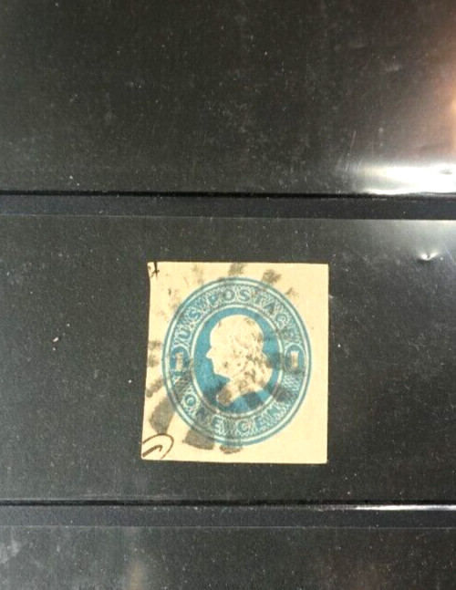US #U75 used cut square stamp