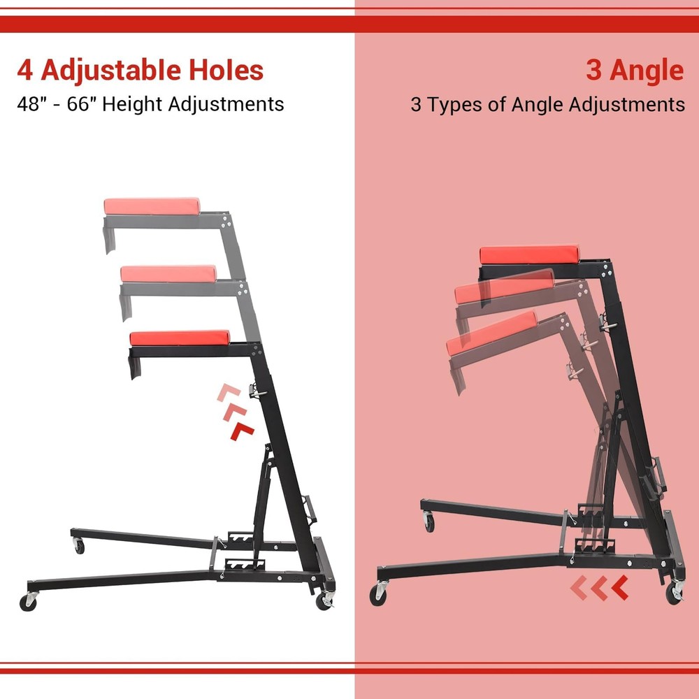 400LBS Foldable Topside Automotive Engine Creeper with 48"-66" Adjustable Height