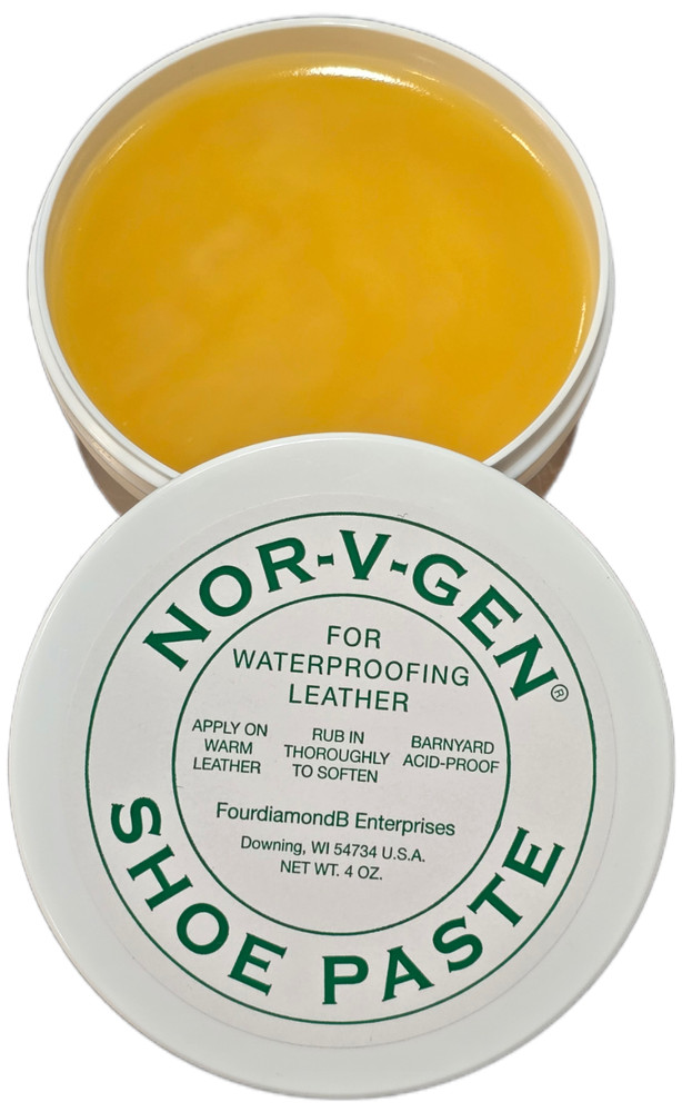 NOR-V-GEN SHOE PASTE Leather Waterproof Conditioner Shoe Boot 4 Oz