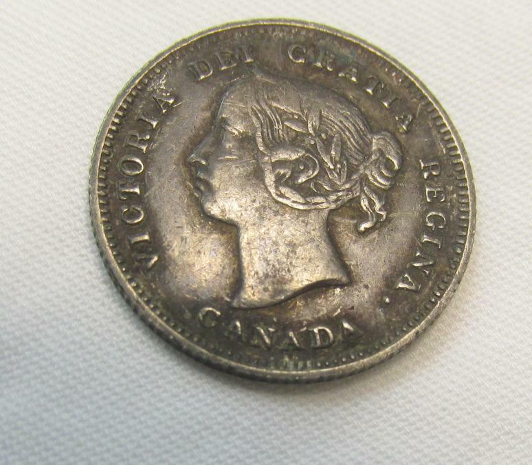 CANADA 1886 Silver Five Cents XF Open 6