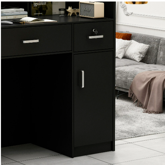 Desk Office Shelf Reception Counter Drawer Front Lockable Checkout Table Study