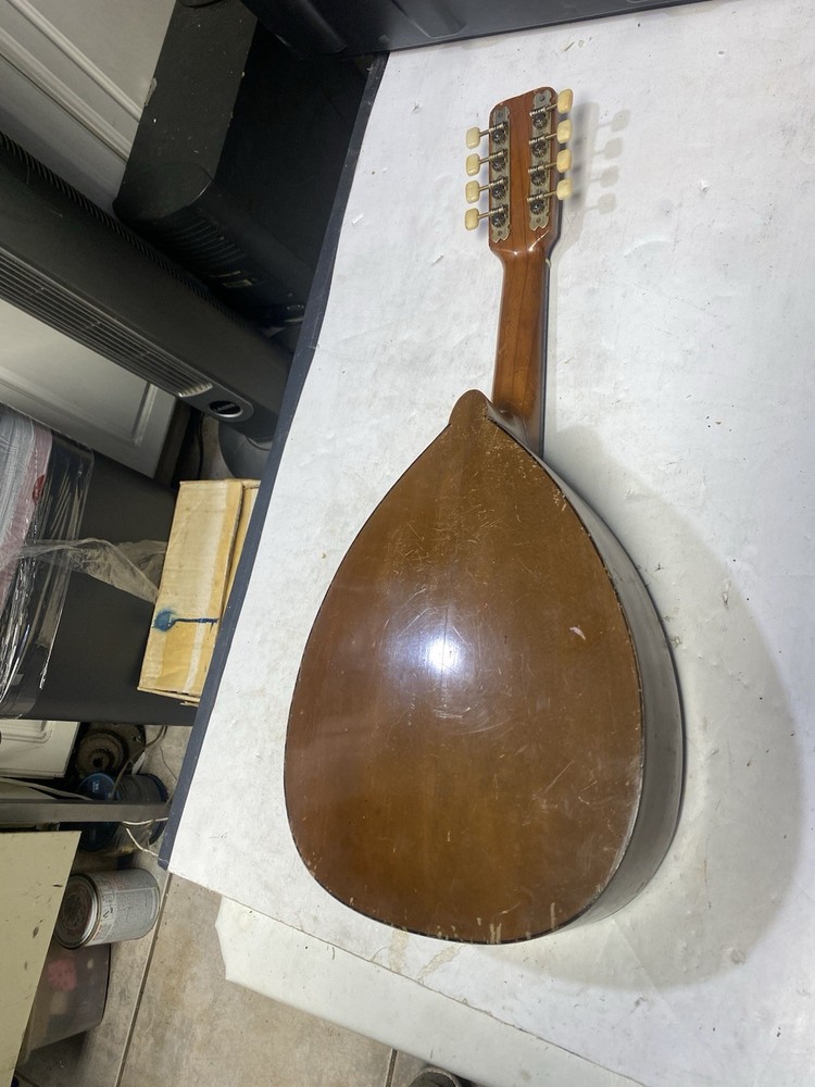 Vintage Mandolin Unbranded Unknown Missing String As Is No Crack Solid