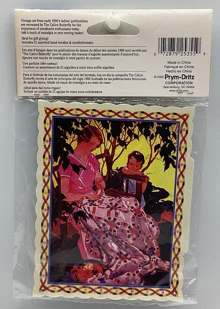 Dritz Keepsake Needle Card 21 Assorted Hand Needles & Threader NIP Vintage