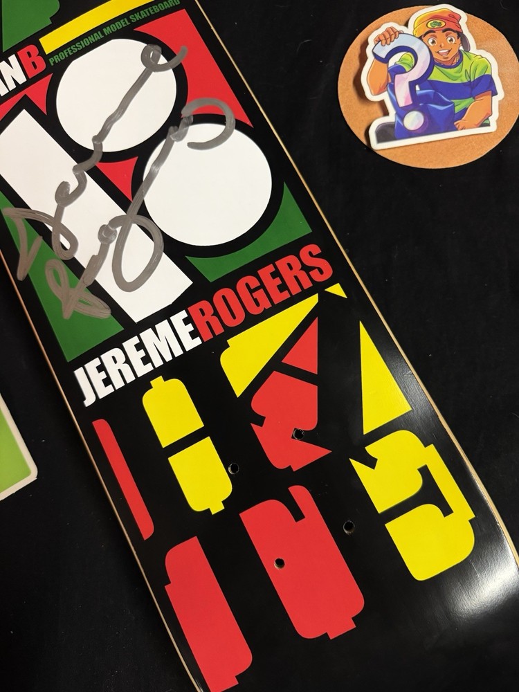 SUPER RARE SIGNED Jereme Rogers Love Hate Plan B Skateboard Deck AUTOGRAPHED
