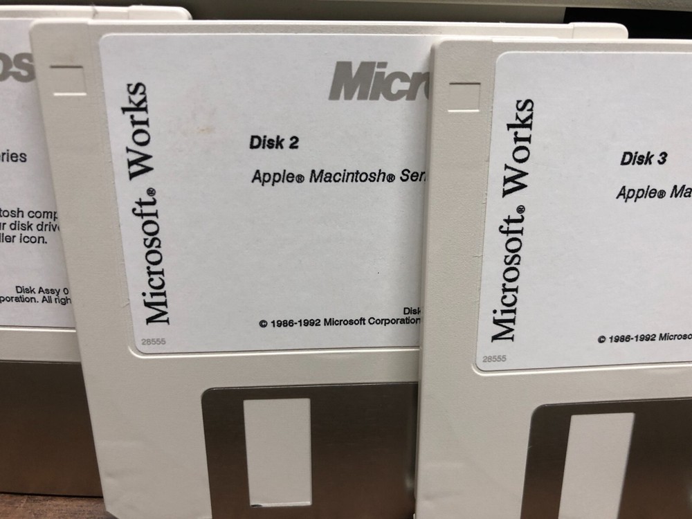 MicroSoft Works v3.0 Software 3-1/2" disks - vintage Mac software