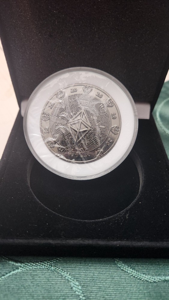 Ethereum Coin Silver Tone