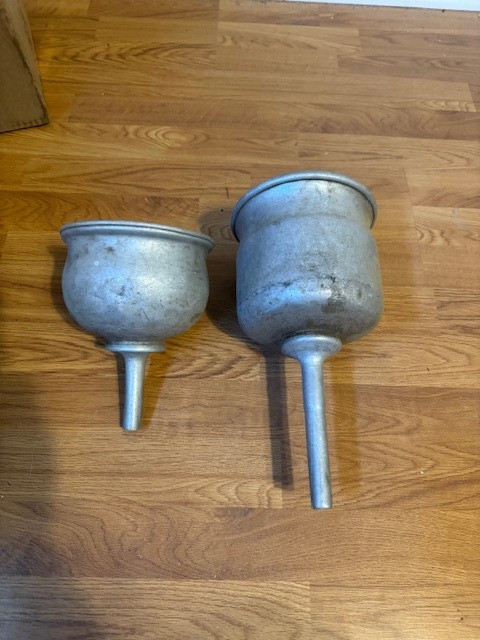 Old Vintage Metal Funnels