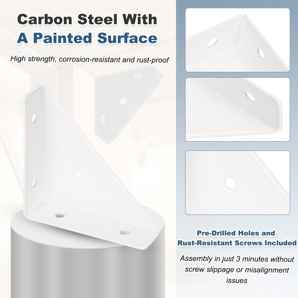 4 Carbon Steel Angles 66mm x 66mm White