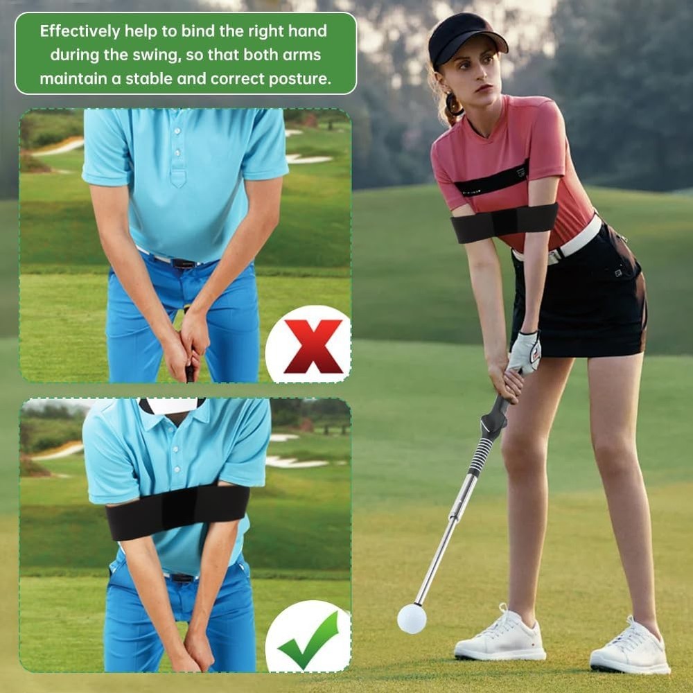 Retractable Golf Swing Training Aid – Fix Rhythm & Stop Slicing/Hooking, Right