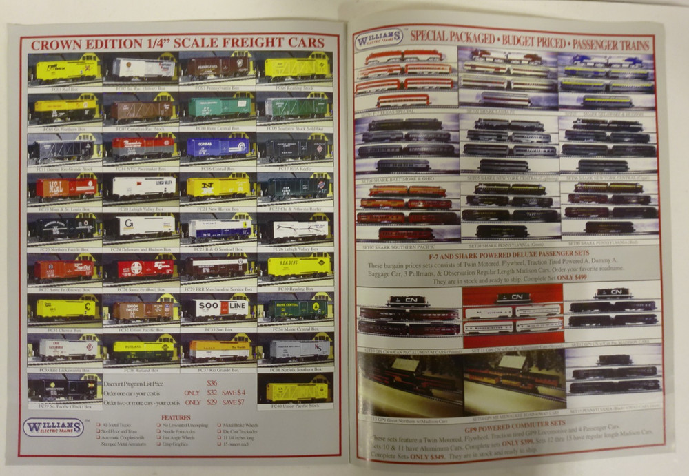 WILLIAMS ELETRIC TRAINS 1995 CATALOG