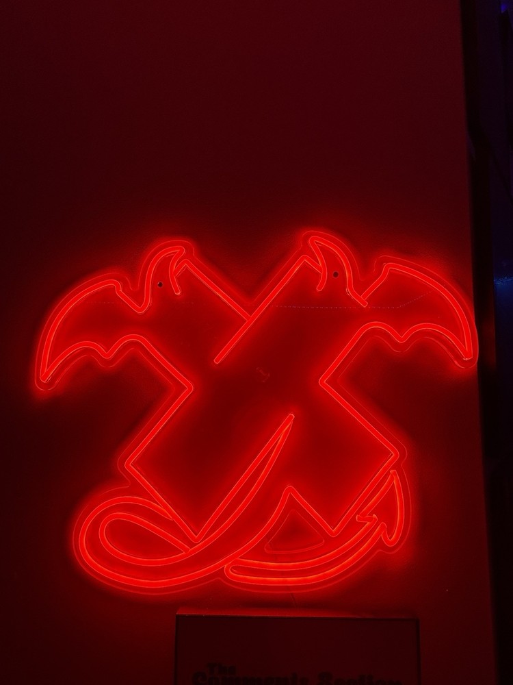 sam and colby xplr led red devil logo sign