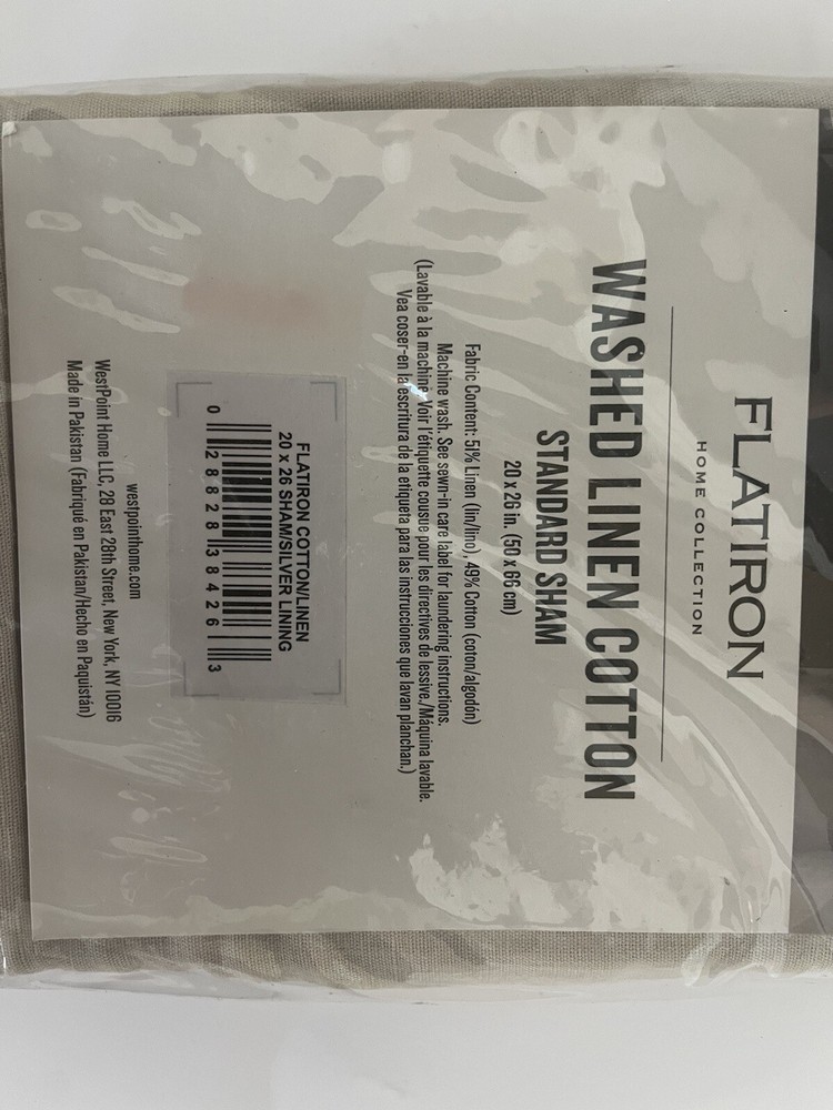 Flatiron Linen Washed Cotton Standard Sham MRSP $112