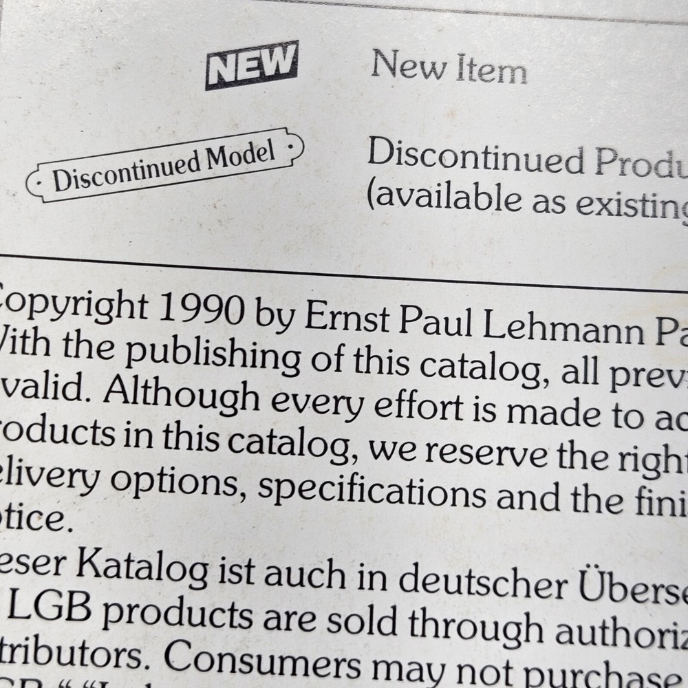1990 LGB Train Catalog