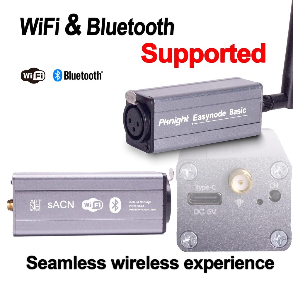 2.4G Wireless DMX Controller,Compact Transceiver with Wi-Fi/Bluetooth Connect...