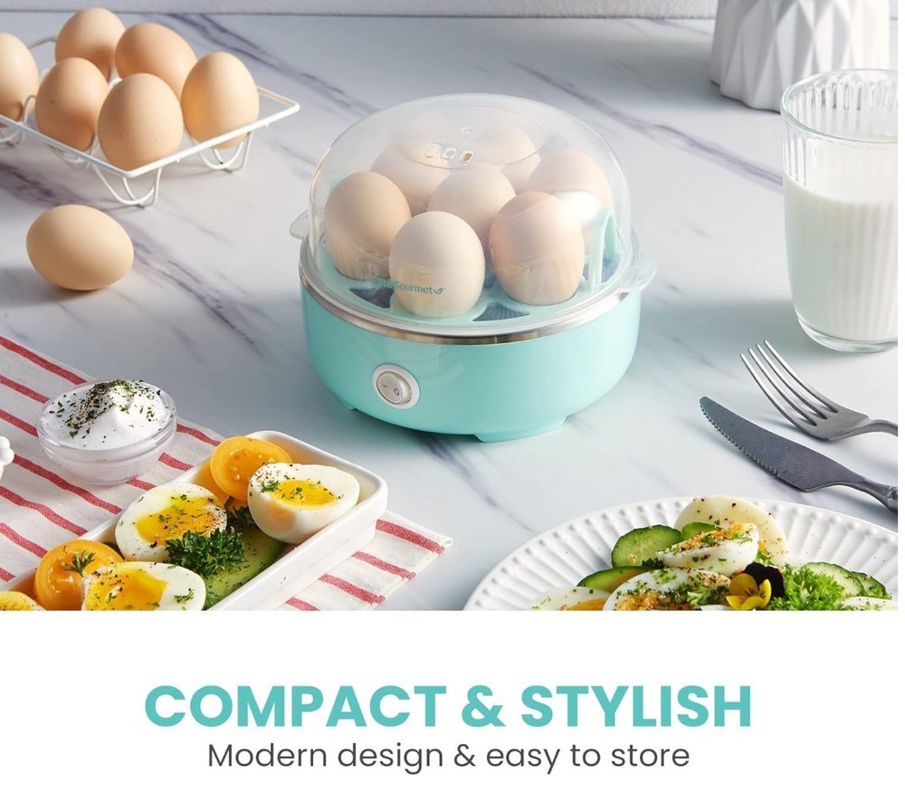 Easy Egg Cooker Electric 7-Egg Capacity, Soft, Medium, Hard-Boiled Egg Cooker