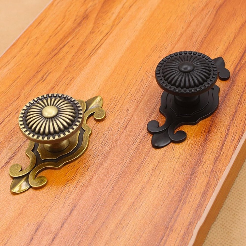 Antique Cabinet Knobs, [4 Pack] Vintage Retro Mushroom Drawer Knobs with Back...
