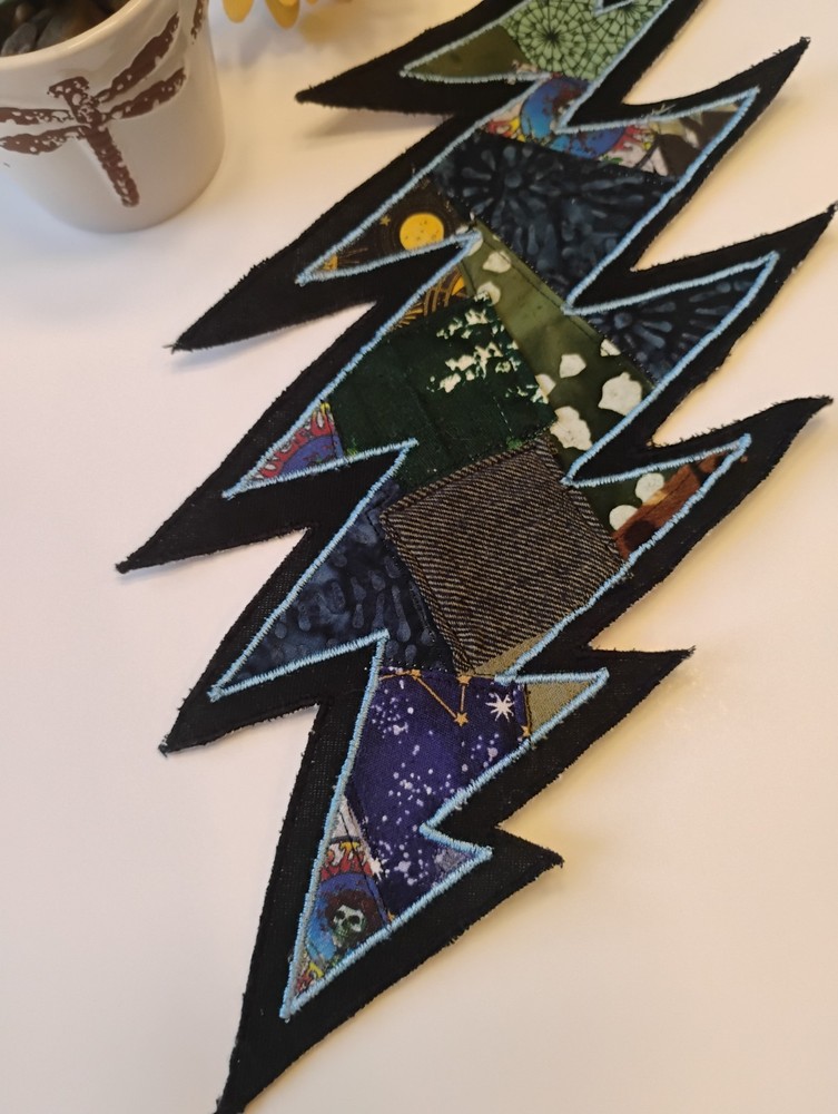 Grateful Dead Patchwork Dual Layered 14.5 Inch Bolt Patch