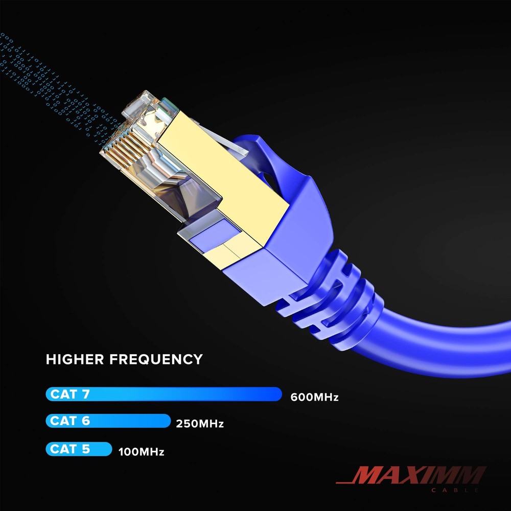 Cat 7 Ethernet Cable 100 ft - High-Speed Cat7 Internet & Network LAN Patch Ca...