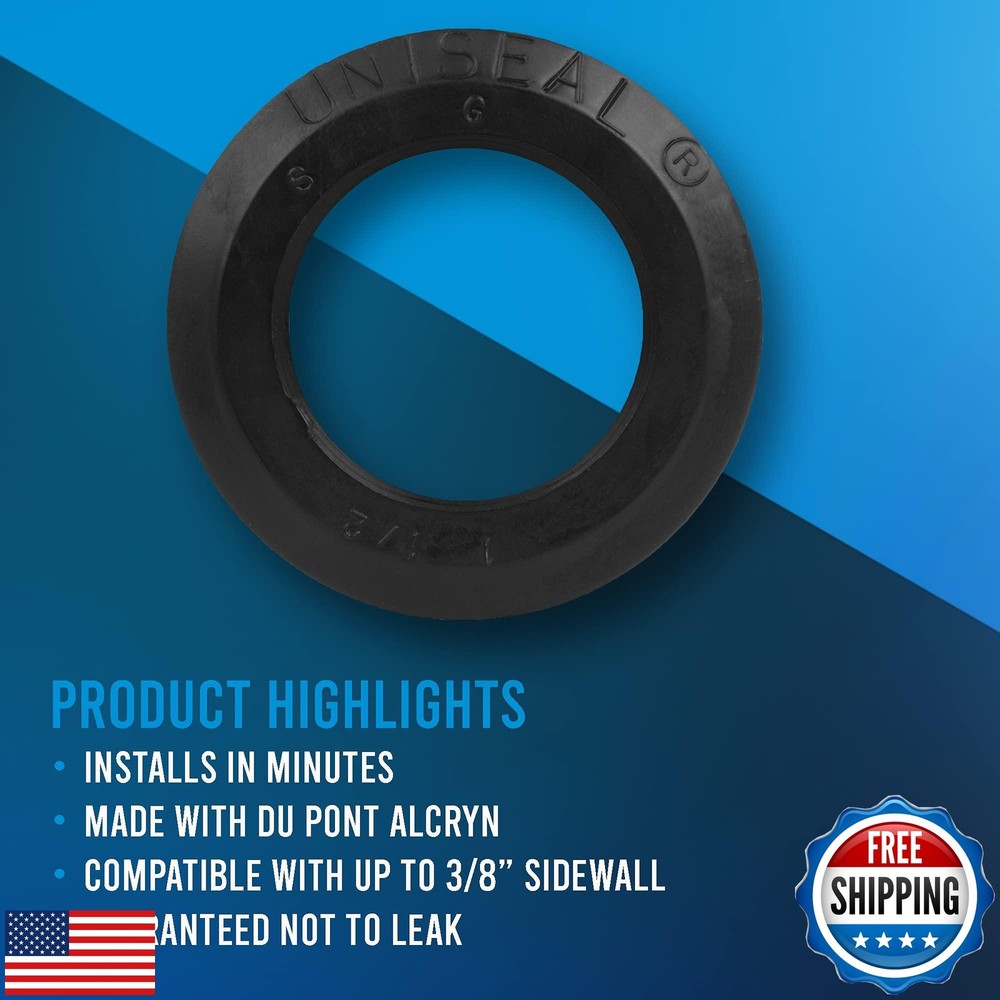 1 1/2" UNISEAL Flexible Tank Adapter (bulkhead) - 6 Pack