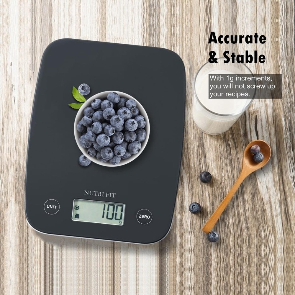 11lb Digital Kitchen Scale with Accurate Tare Function & User-Friendly Display