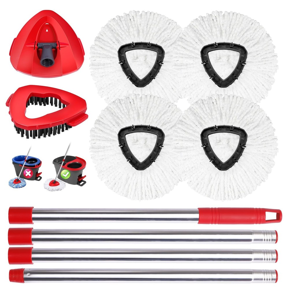Mop Heads Replacements Complete Combo for O-Ceda,4Pcs White Machine Washable ...