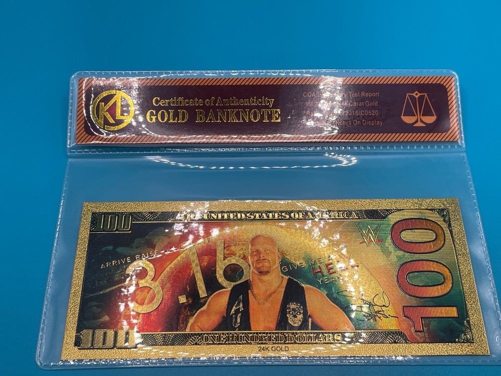 Stone Cold Steve Austin Gold Foil Banknote
