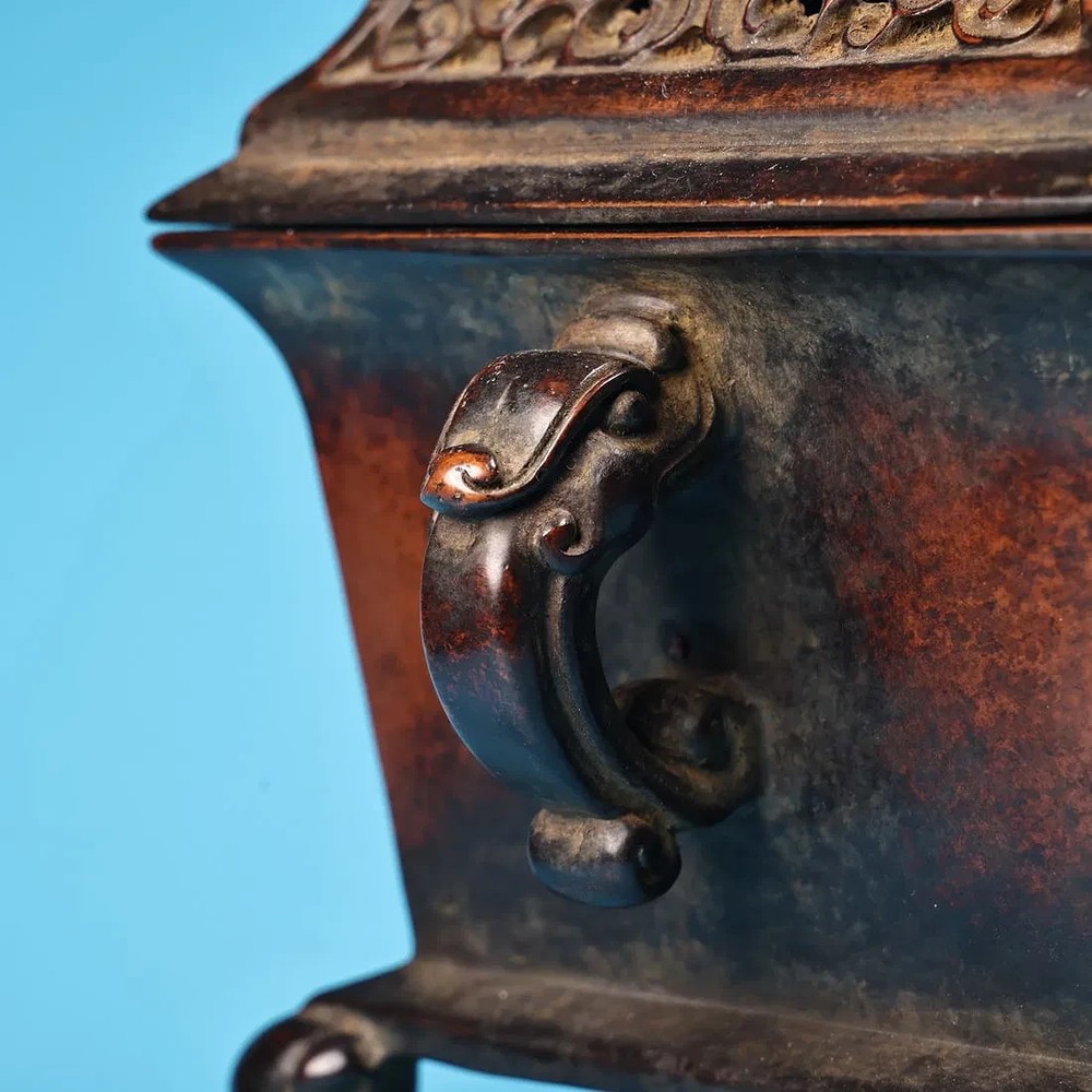 Red Copper Incense Burner Dragon,Elephant,Kylin B