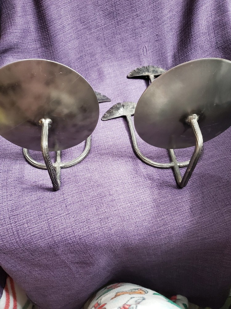 Two Gingko Leaf Design Sconces