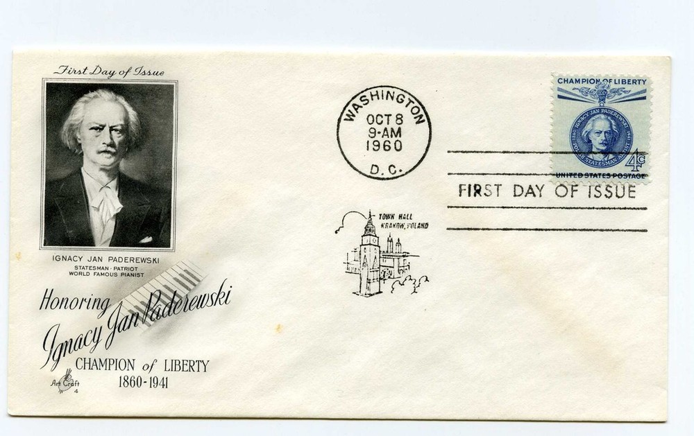 1159 4c Ignacy Paderewski ArtCraft  FDC