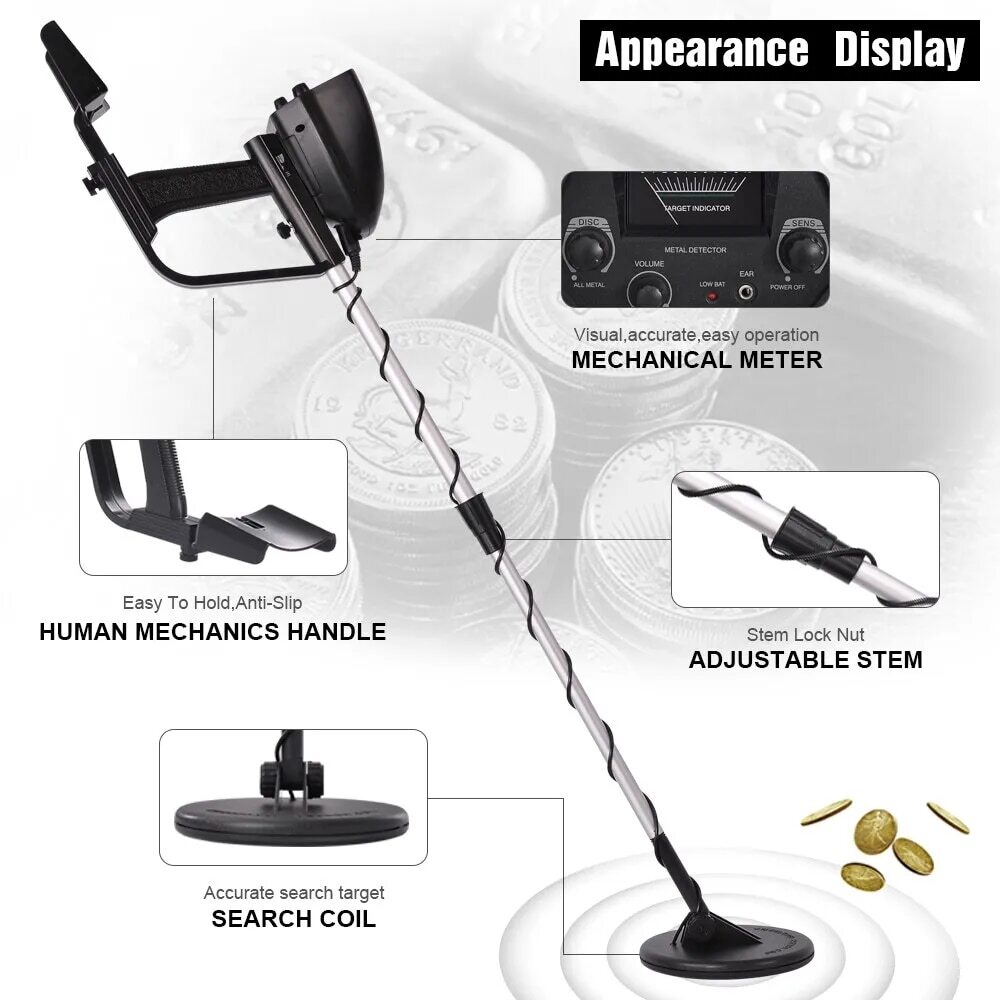 Underground Metal Detector Gold Digger Hunter Deep Sensitive Waterproof Coil