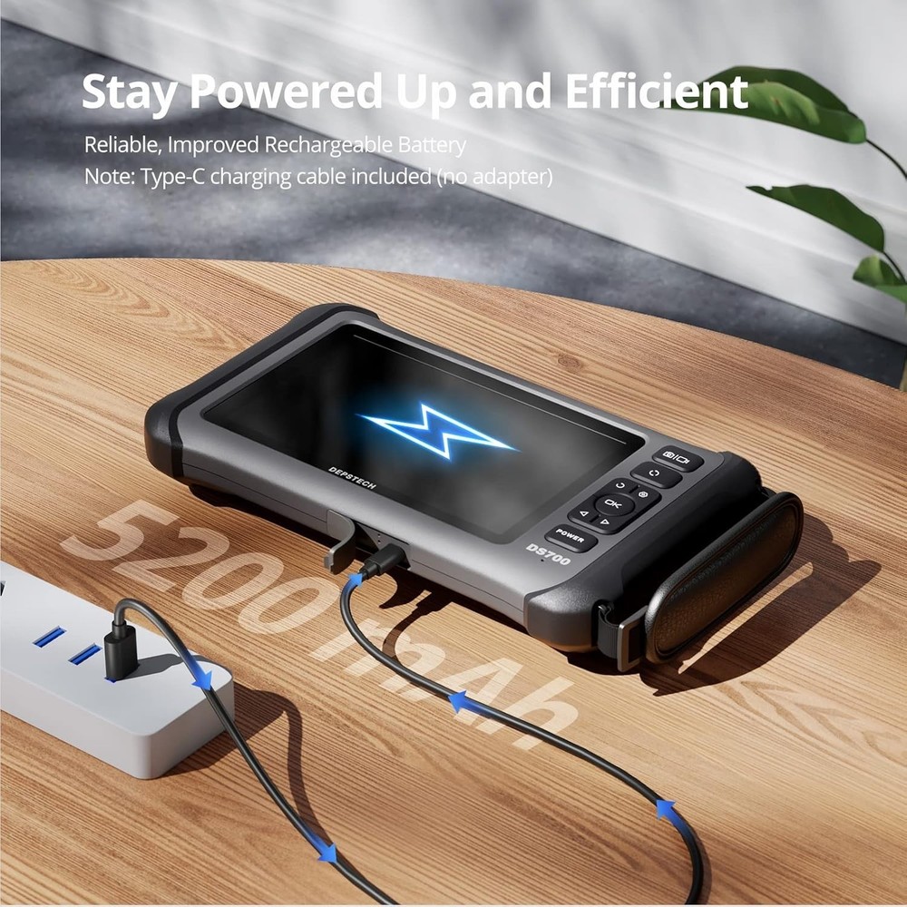 Endoscope, 7'' IPS Screen Borescope Camera with Light, Triple-Lens Inspection Ca