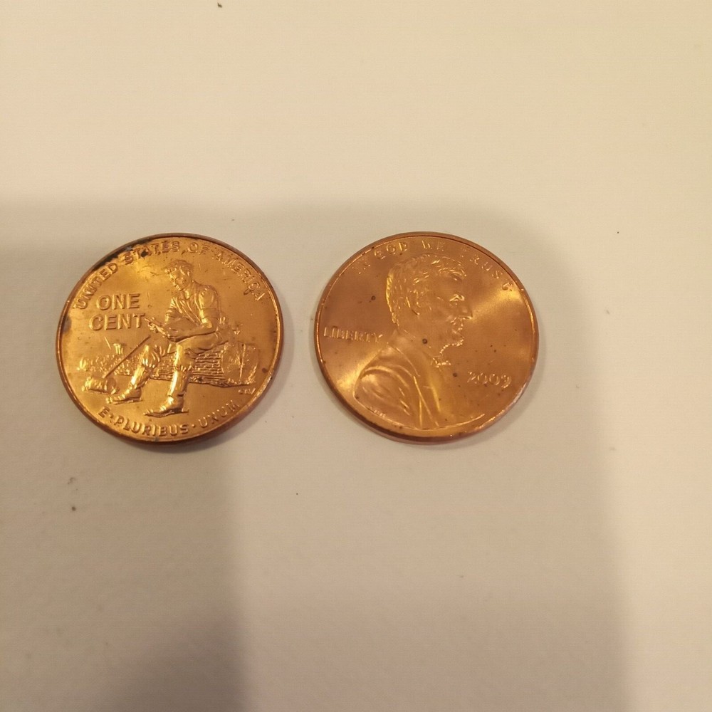 Two Bicentennial Lincoln Cents 2009 & D Log Splitter