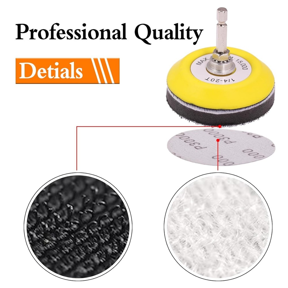100pcs 3 Inch Sanding Discs Hook and Loop, Drill Sander Pads Attachment for R...