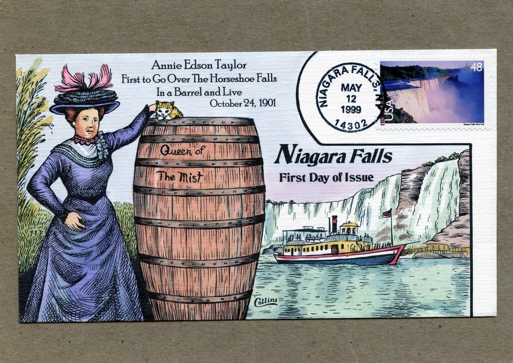 WWLF COLLINS FDC COVER AIRMAIL CACHET C133  NIAGRA FALLS  .48 CENT