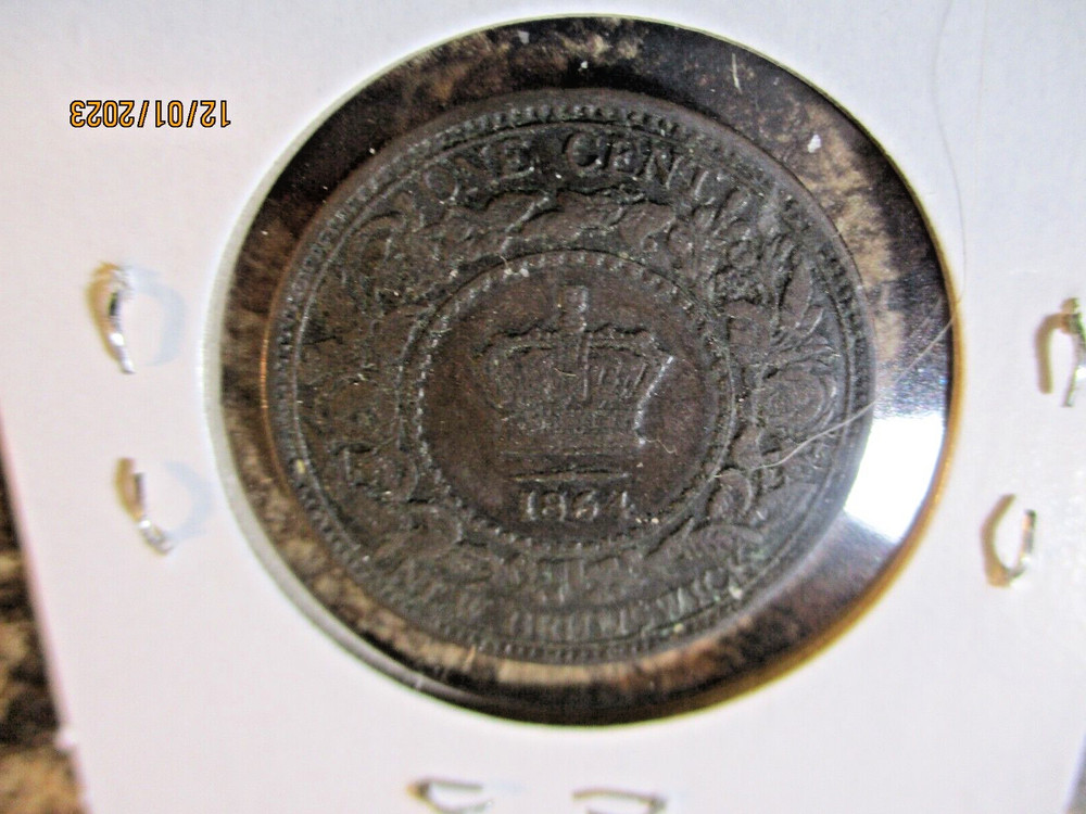 1864 NEW BRUNSWICK 1 CENT XF DS