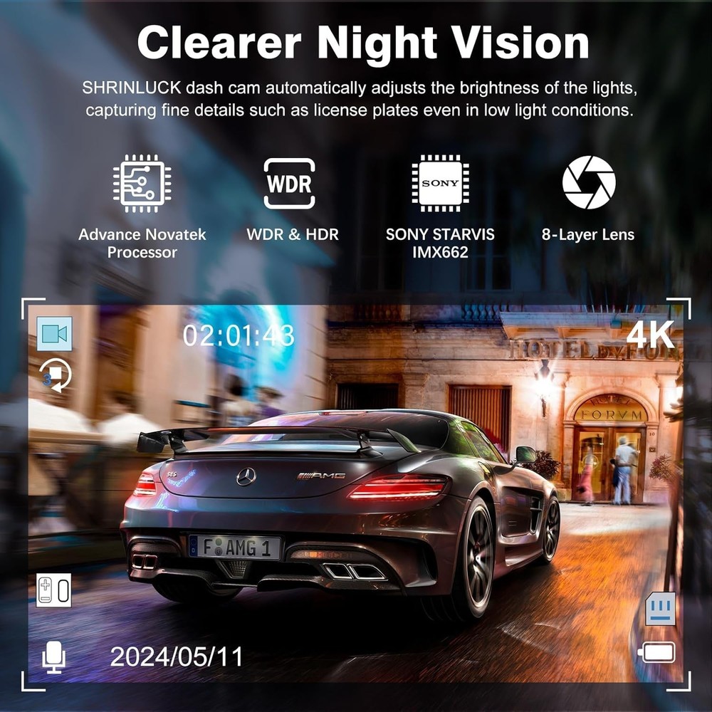 Advanced X5 4K Dash Camera - Night Vision, Dual Mode & User-Friendly Control