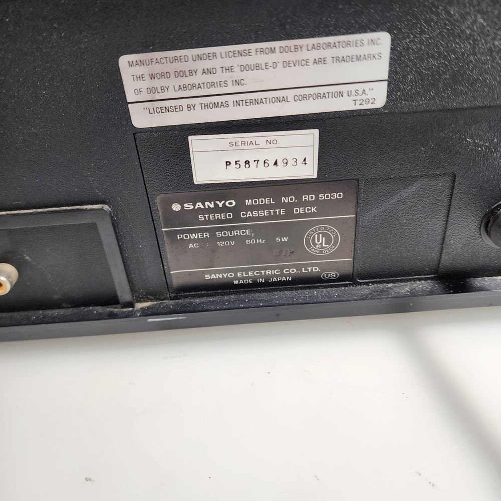 Sanyo RD 5030 Stereo Cassette Deck Tested Working