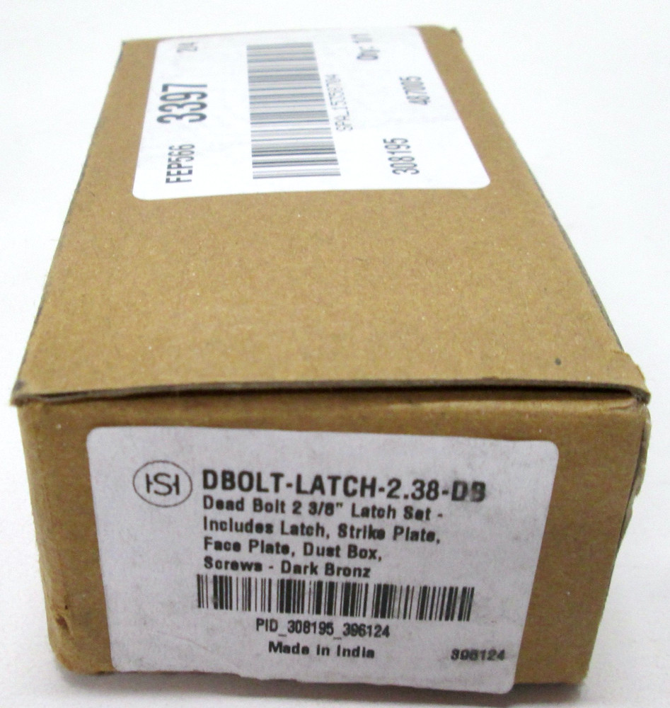 ISI Hardware DBOLT-LATCH-2.38-DB Dead Bolt 2 3/8" Latch Set - Dark Bronze