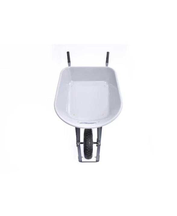 Project Source 5-cu ft 1 Wheel Poly Push Wheelbarrow