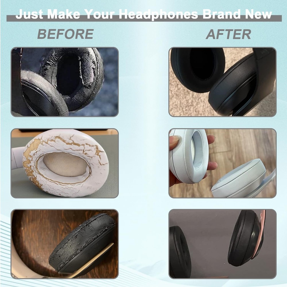 Replacement Ear Pads for Beats Studio 2 & 3 Wired & Wireless Black