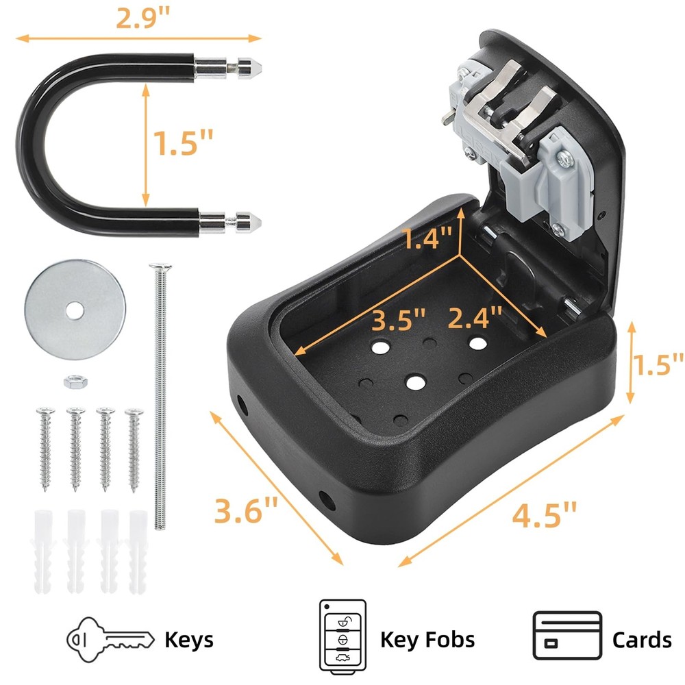 Key Lock Box for Outside 2 Pack Wall Mount Code Safe Storage Waterproof