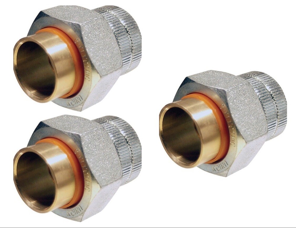 3x 1” FPT  Brass Pipe Dielectric Union 168-005NL Soldered fitting & Threaded Lot