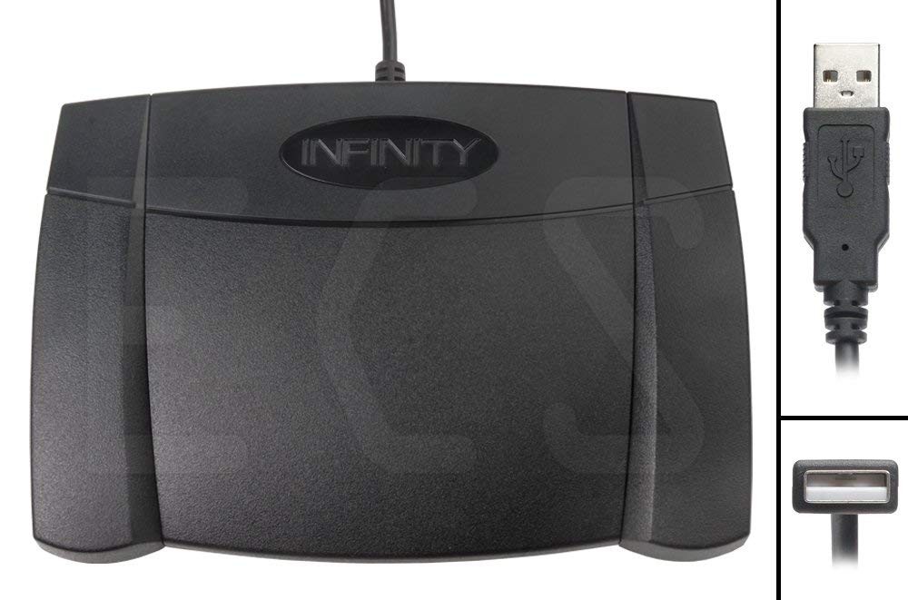 Infinity 3 Function USB Foot Pedal Switch Compatible with Windows and Mac