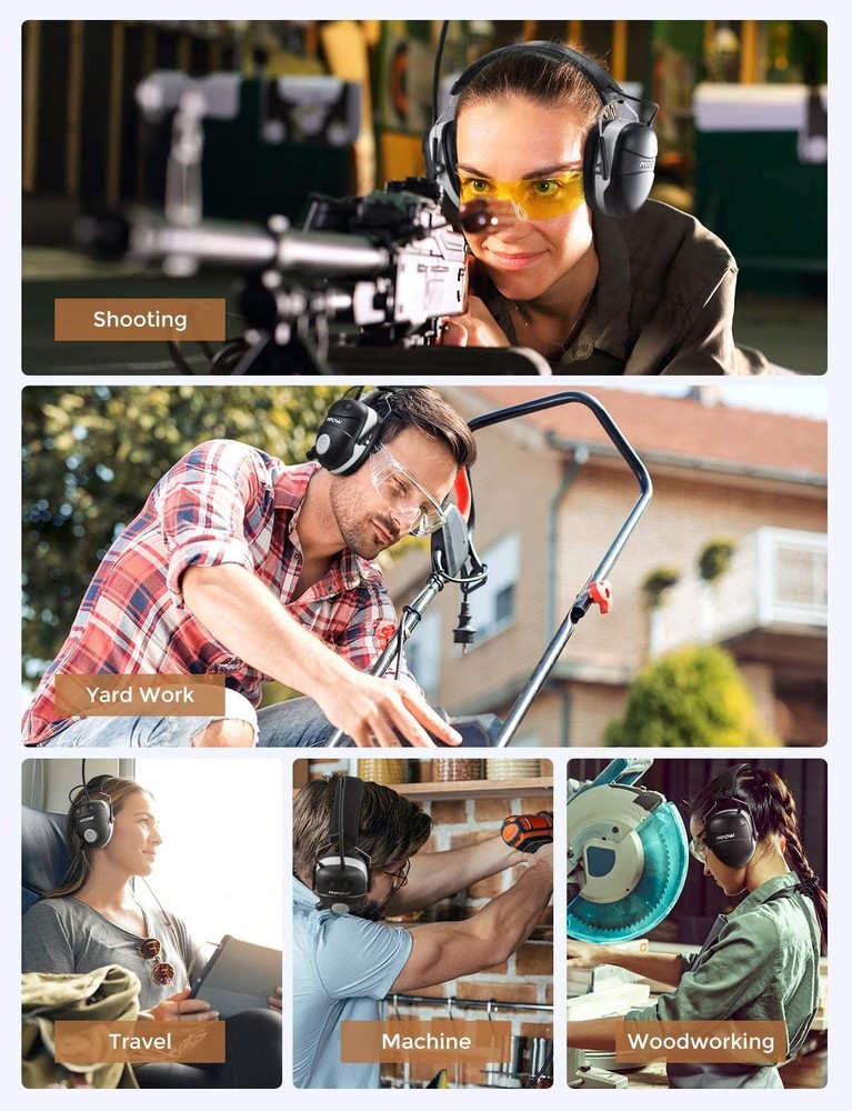 Mpow Hearing Protector Bluetooth Wireless Electronic Ear Muffs For Shooting Work