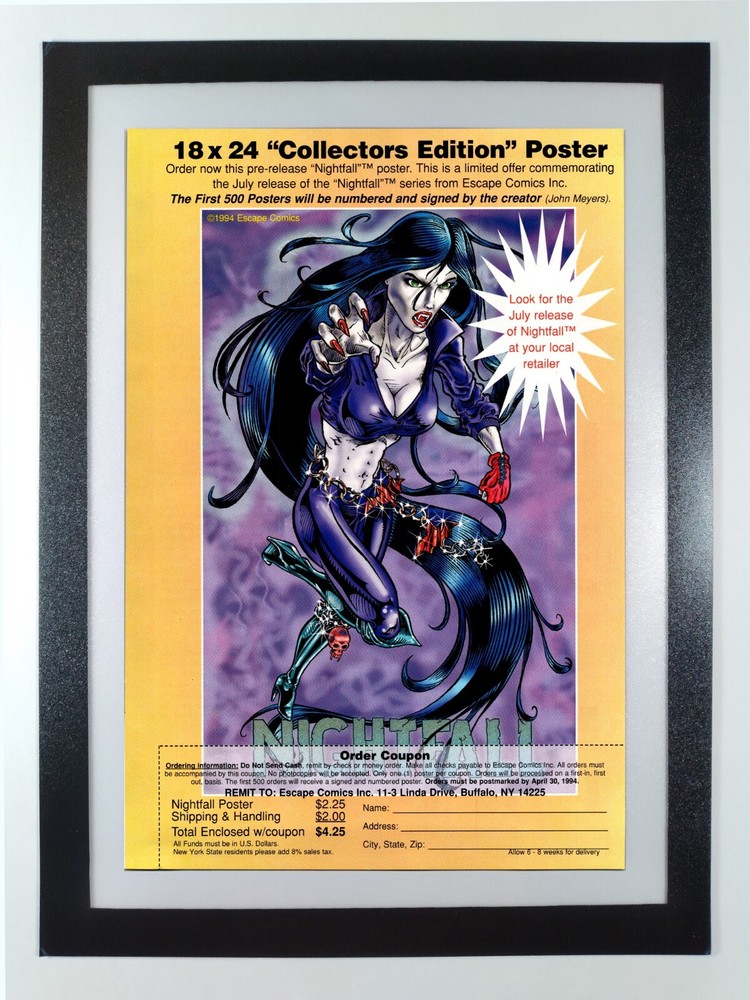 Nightfall Full Page Poster Exclusive - Framed Original Wizard Comics Page 1994