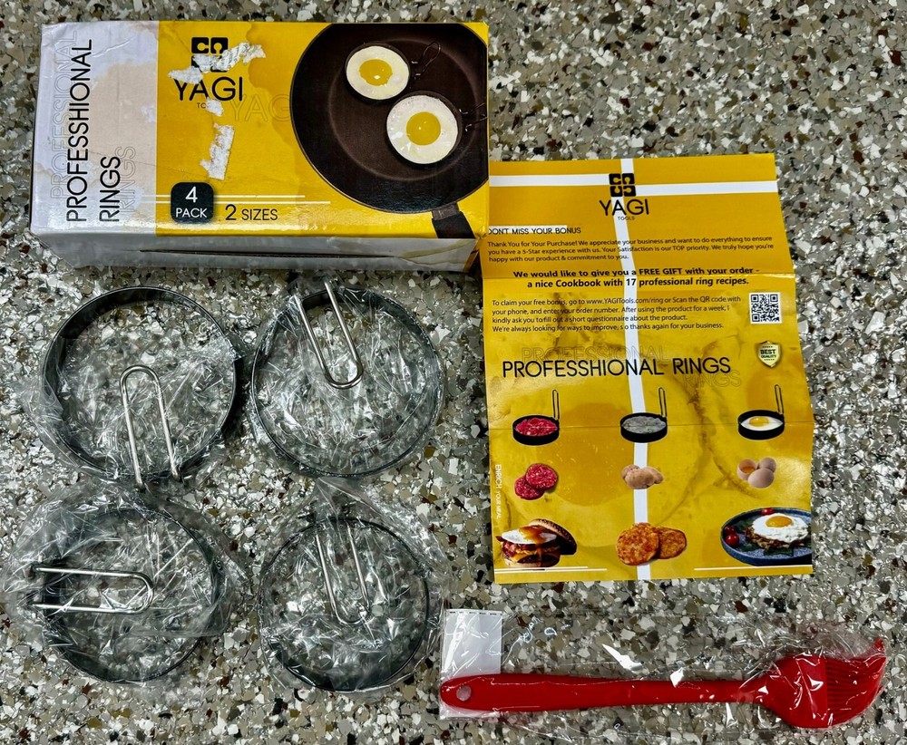 YAGI TOOLS - Eggs Rings, 4 Pack Stainless Steel Egg Cooking Rings,