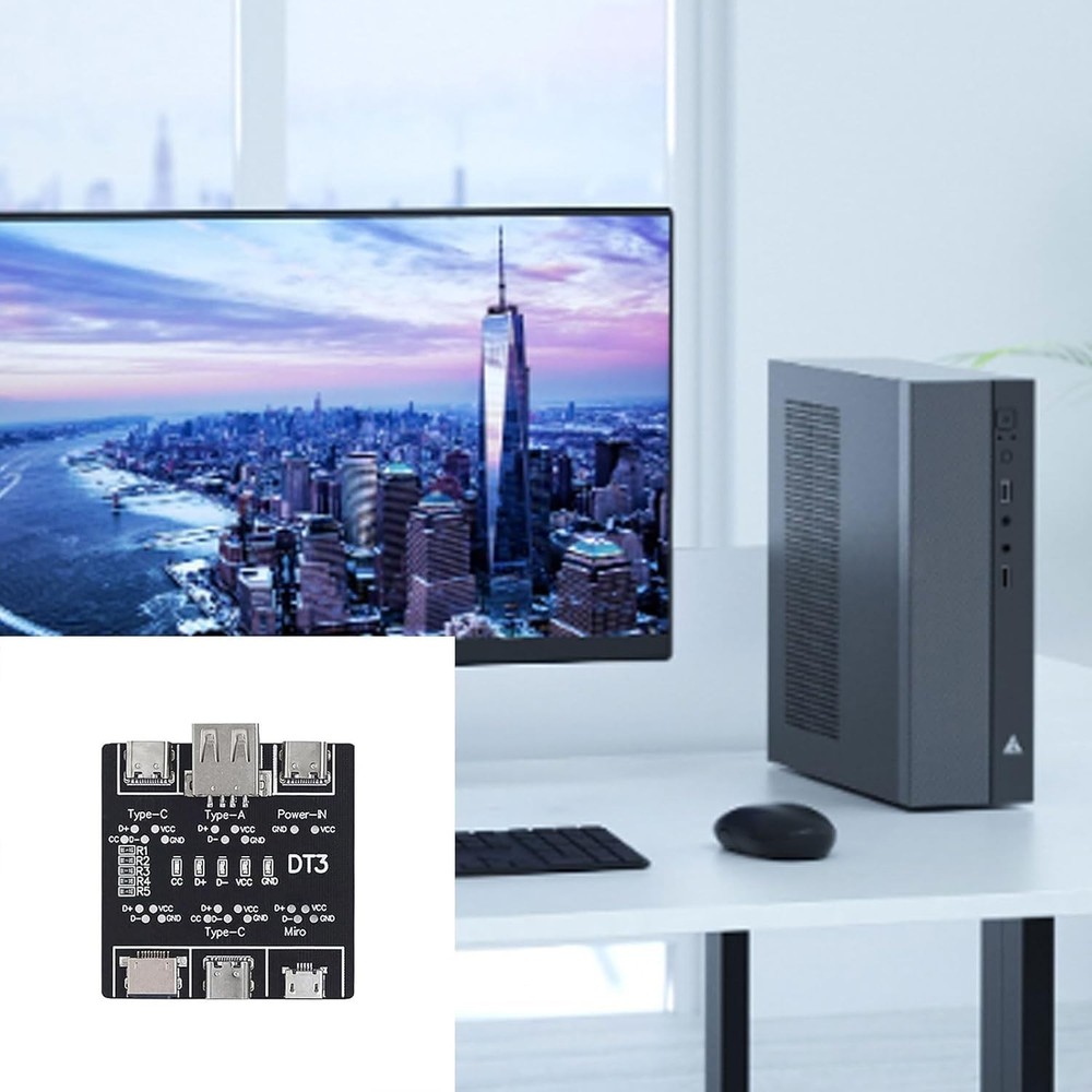 Durable Black PCB USB Tester - Check Charging & Data Transfer for All USB Types