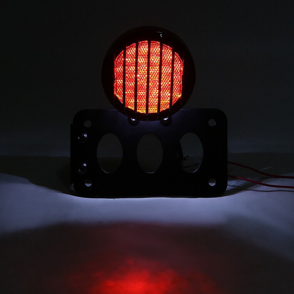 Side Mount LED Tail Light Bracket For Harley Bobber License Plate With Bracket