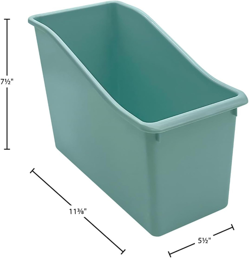 Plastic Book Bin, Calming Blue